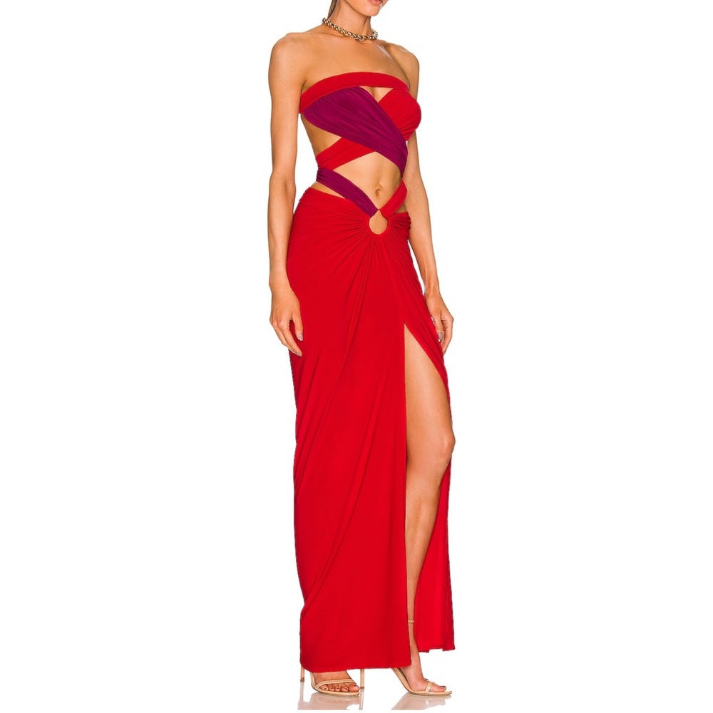 J.Angelique Femi Gown Magenta & Red XS
